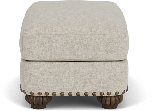 Patterson - Fabric Ottoman, Nailhead Trim