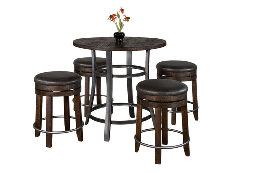 Counter Height Backless Round Stools Dining Set