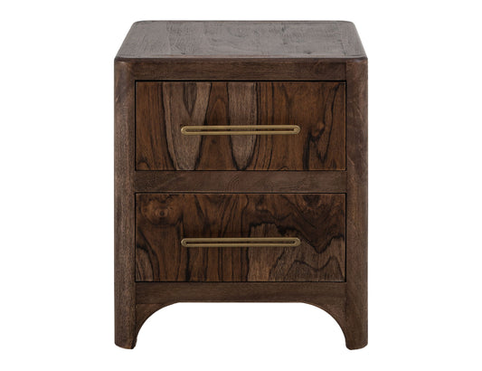 Praga - 2-Drawer Nightstand - Almond / Barrel Brown