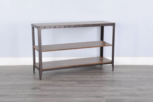 San Diego - Metal & Solid Wood Sofa Table - Brown