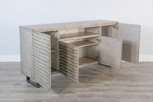 Alpine - 72" Media Console Server - Pearl Silver