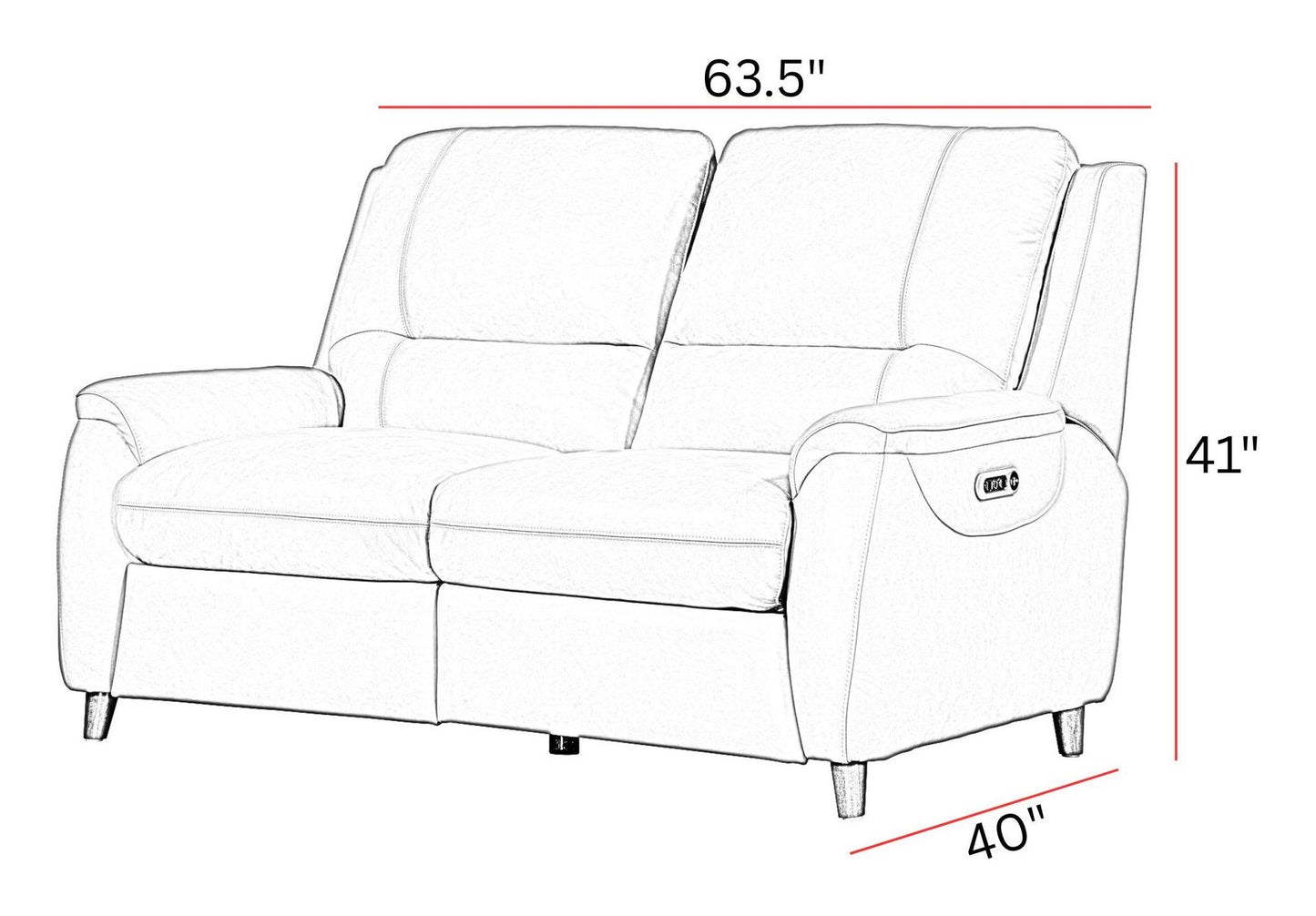 Austin - Power Reclining Loveseat P2 - Caramel Cream