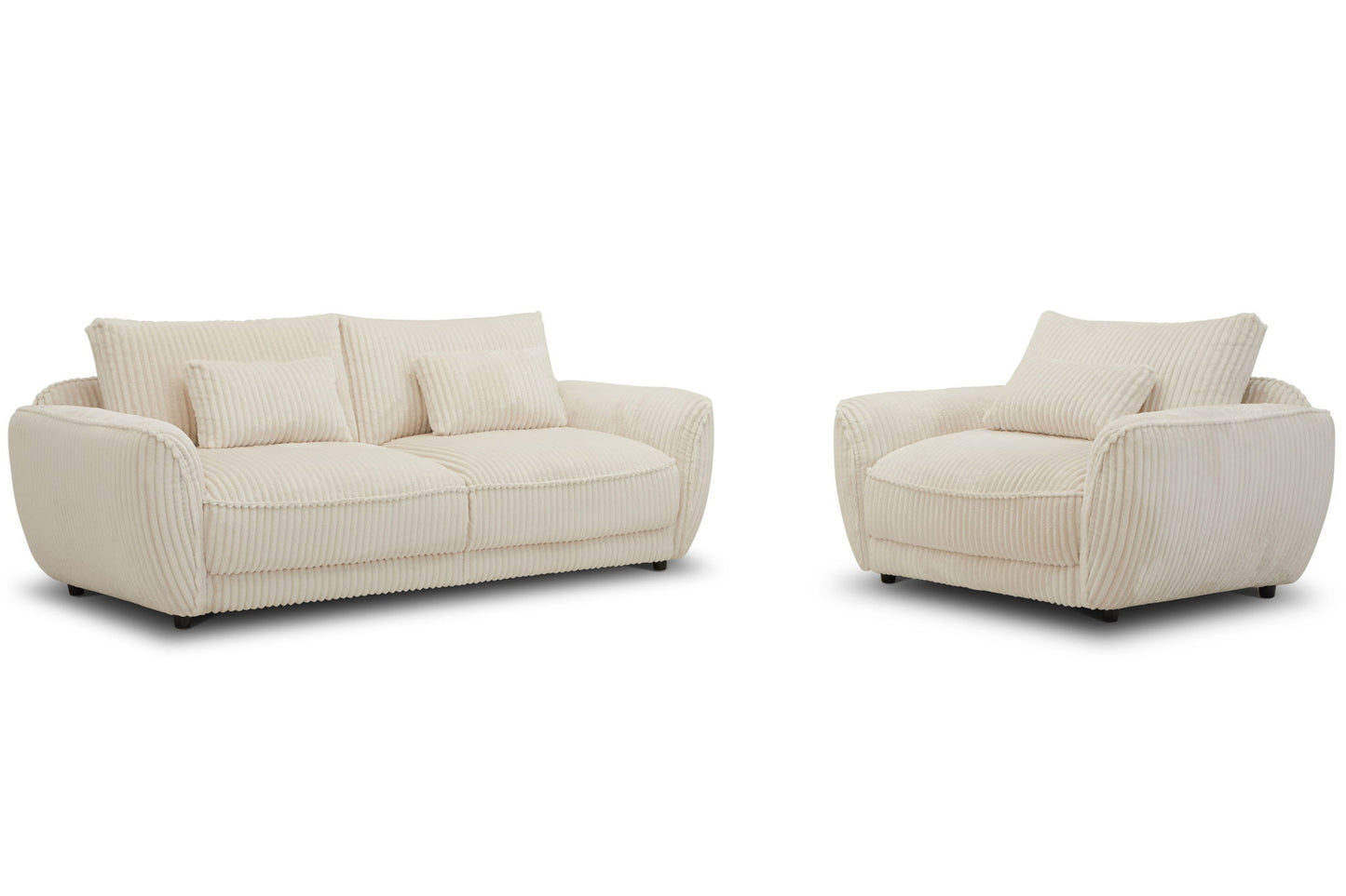 Utopia - 2 Seat Sofa With Lumbar Pillow - Mega Ivory