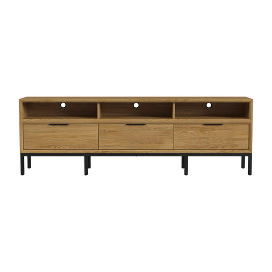 Newport - 85" TV Console - Natural Oak