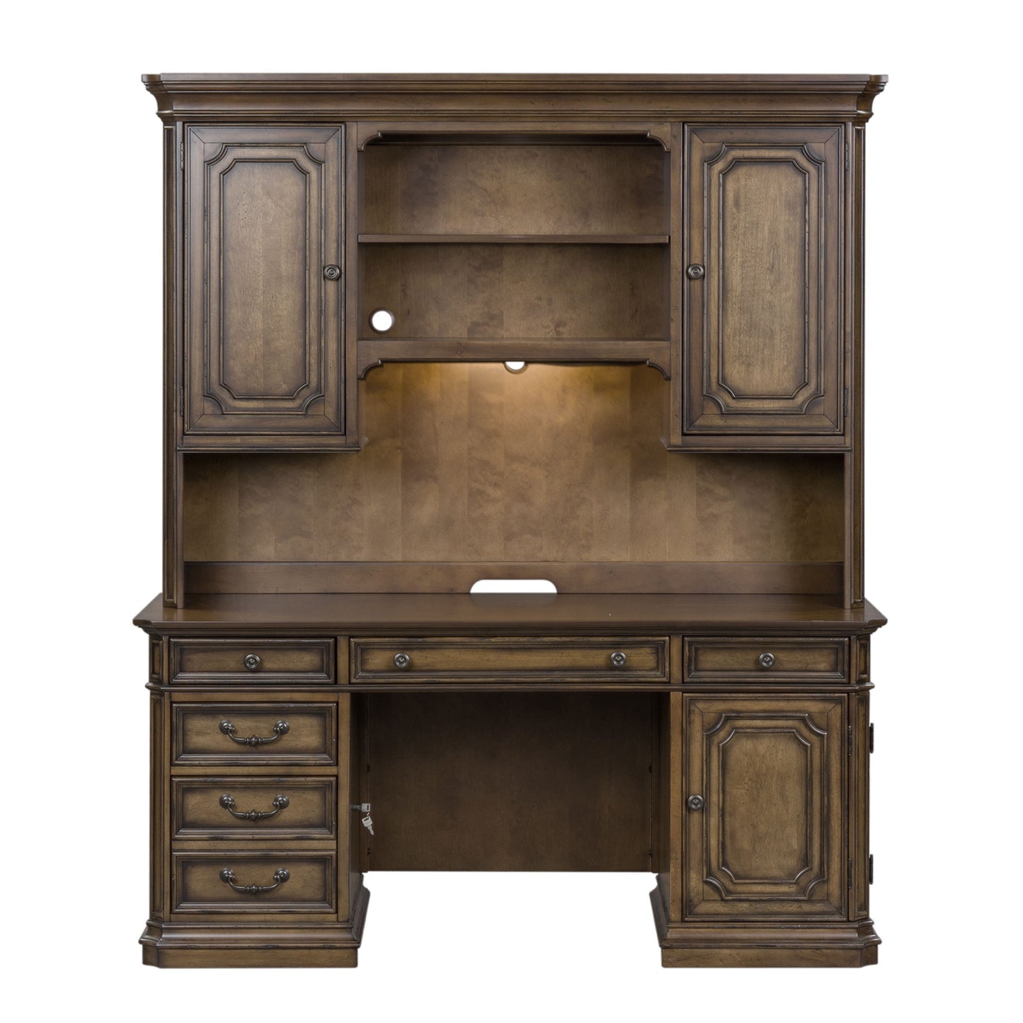 Amelia - 5 Piece Home Office Jr Executive Set - Dark Brown
