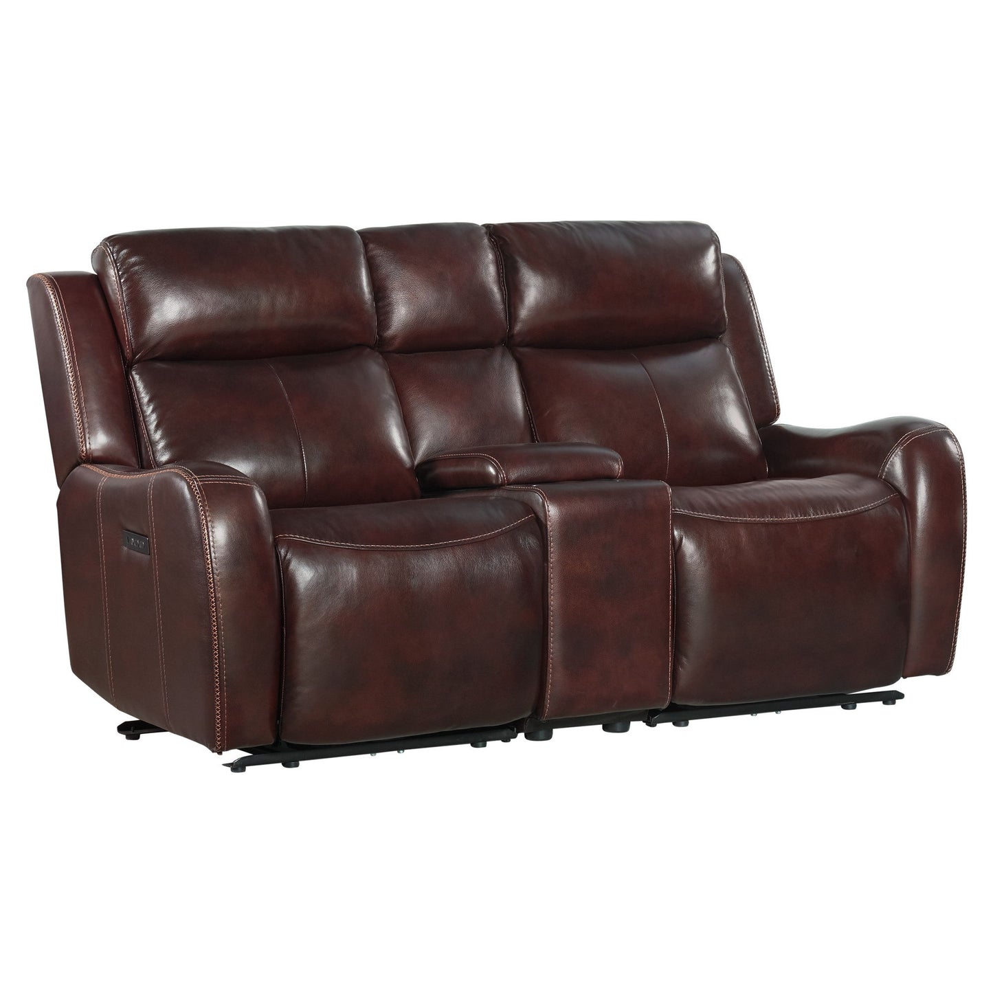 Wainwright - Dual-Power Loveseat - Reddish Brown