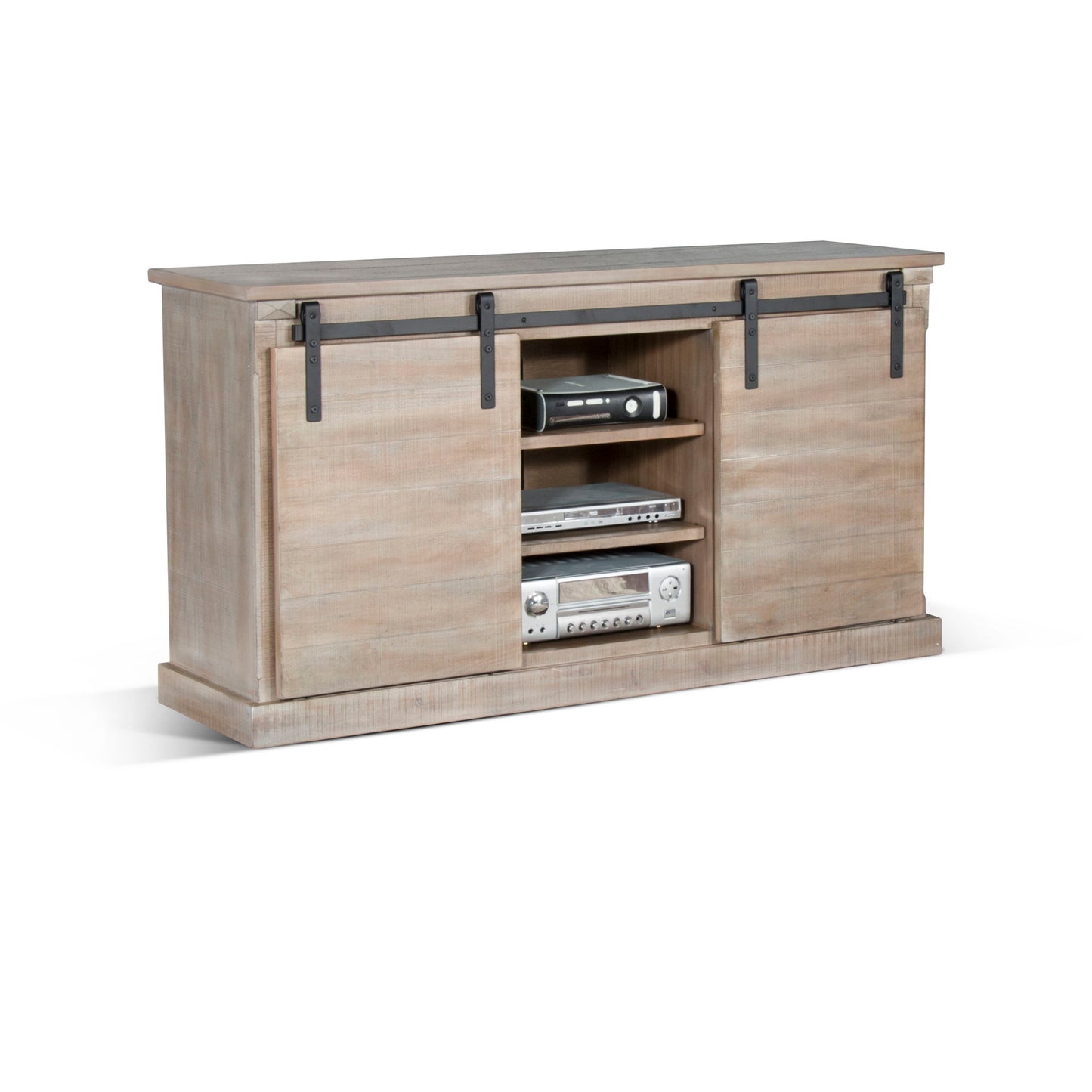 TV Console With Barn Door - Beige