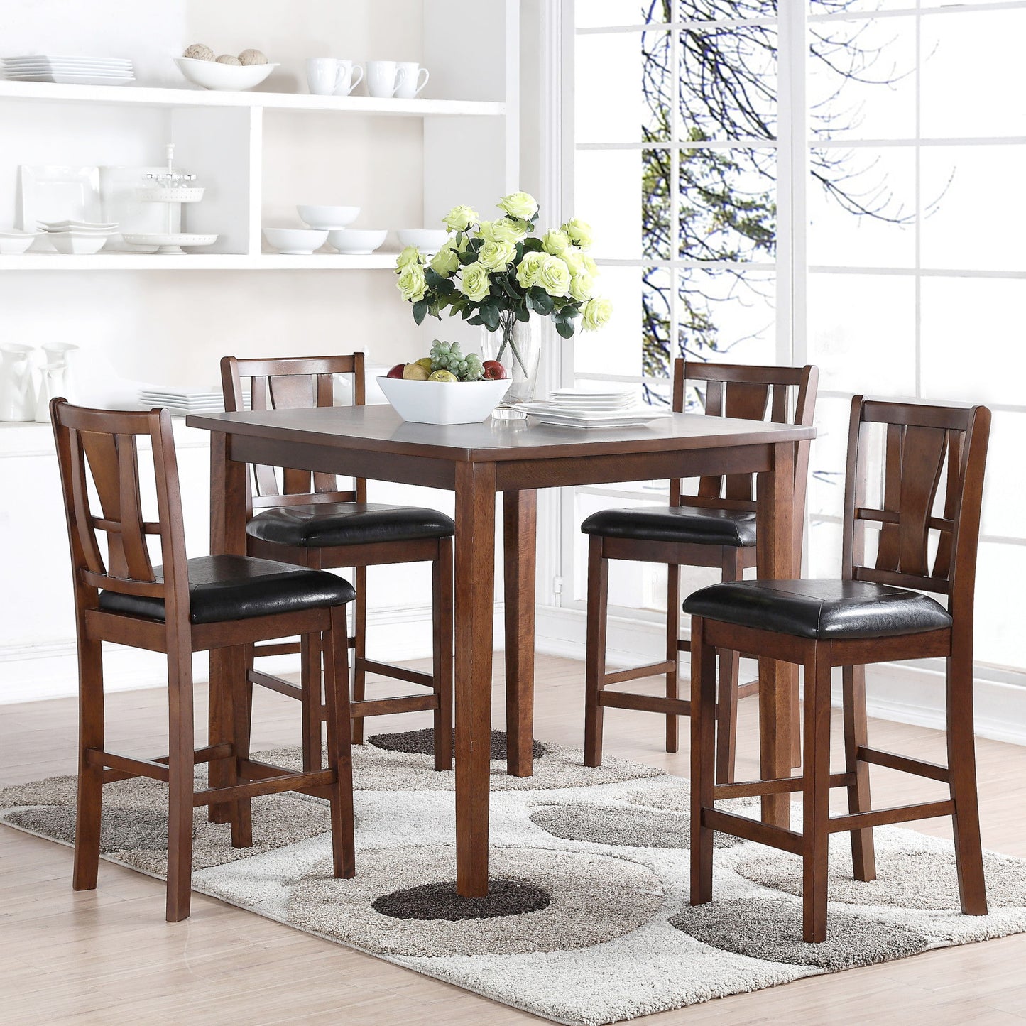 Dixon - 5 Piece Counter Dining Set - Dark Espresso