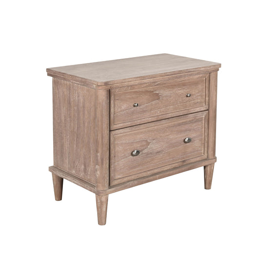 Transitional - Natural Wood 2-Drawer Nightstand - Oak Grove