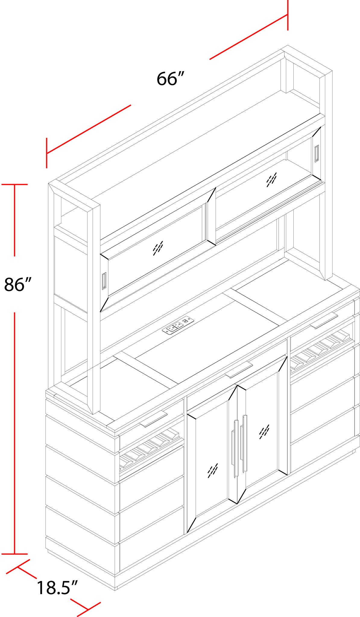 Pure Modern Dining - Buffet Server - Moonstone
