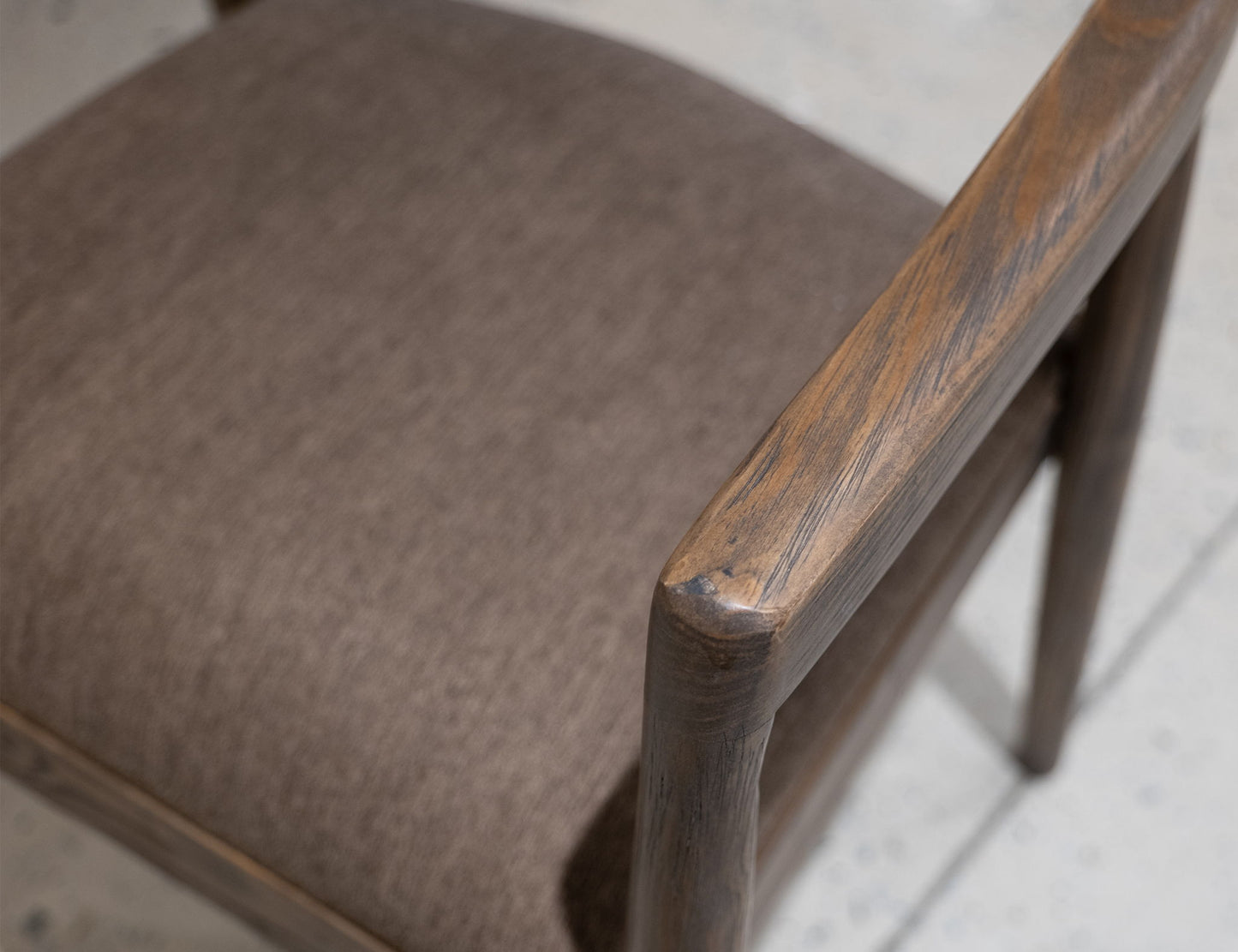 Natural Teca - Wooden Armchair - Quartersawn Oak / Marooned Brown