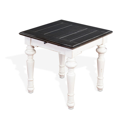 Carriage House - End Table - Cottage White / Europen Dark