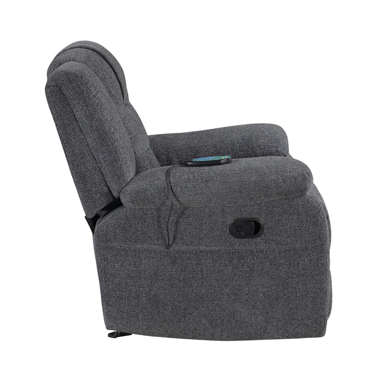 Redondo - Glider Recliner With Heat And Massage - Dark Gray