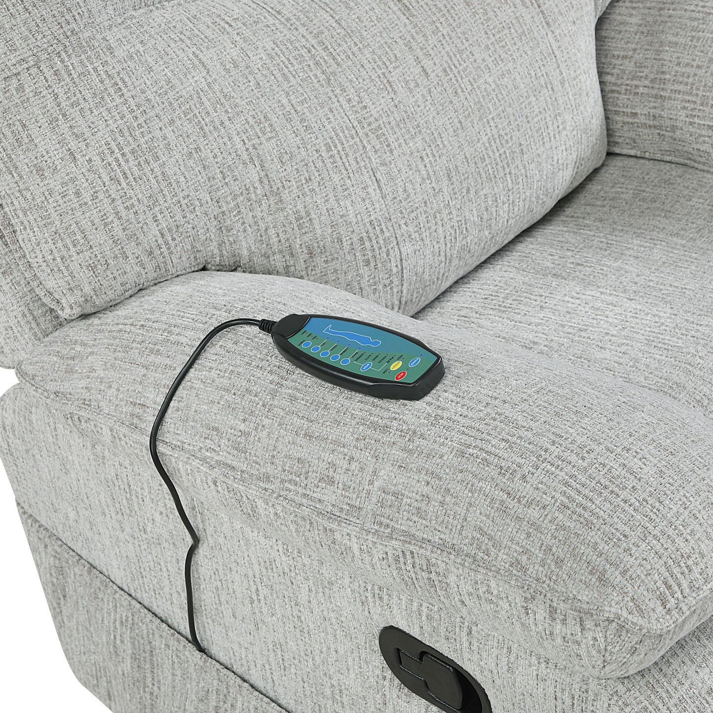 Chablis - Glider Recliner With Heat And Massage - Mist Gray