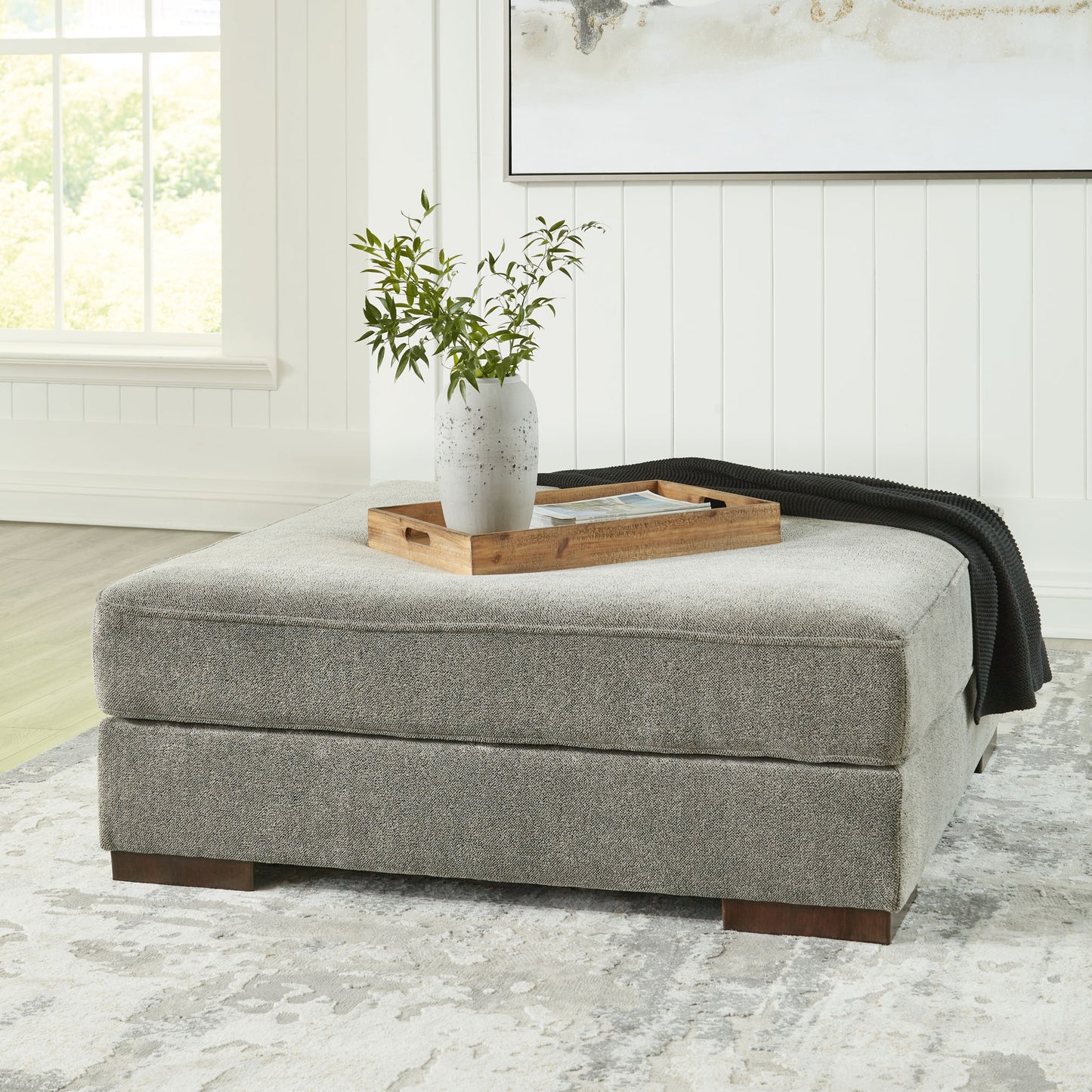 Bayless - Oversized Accent Ottoman - Smoke
