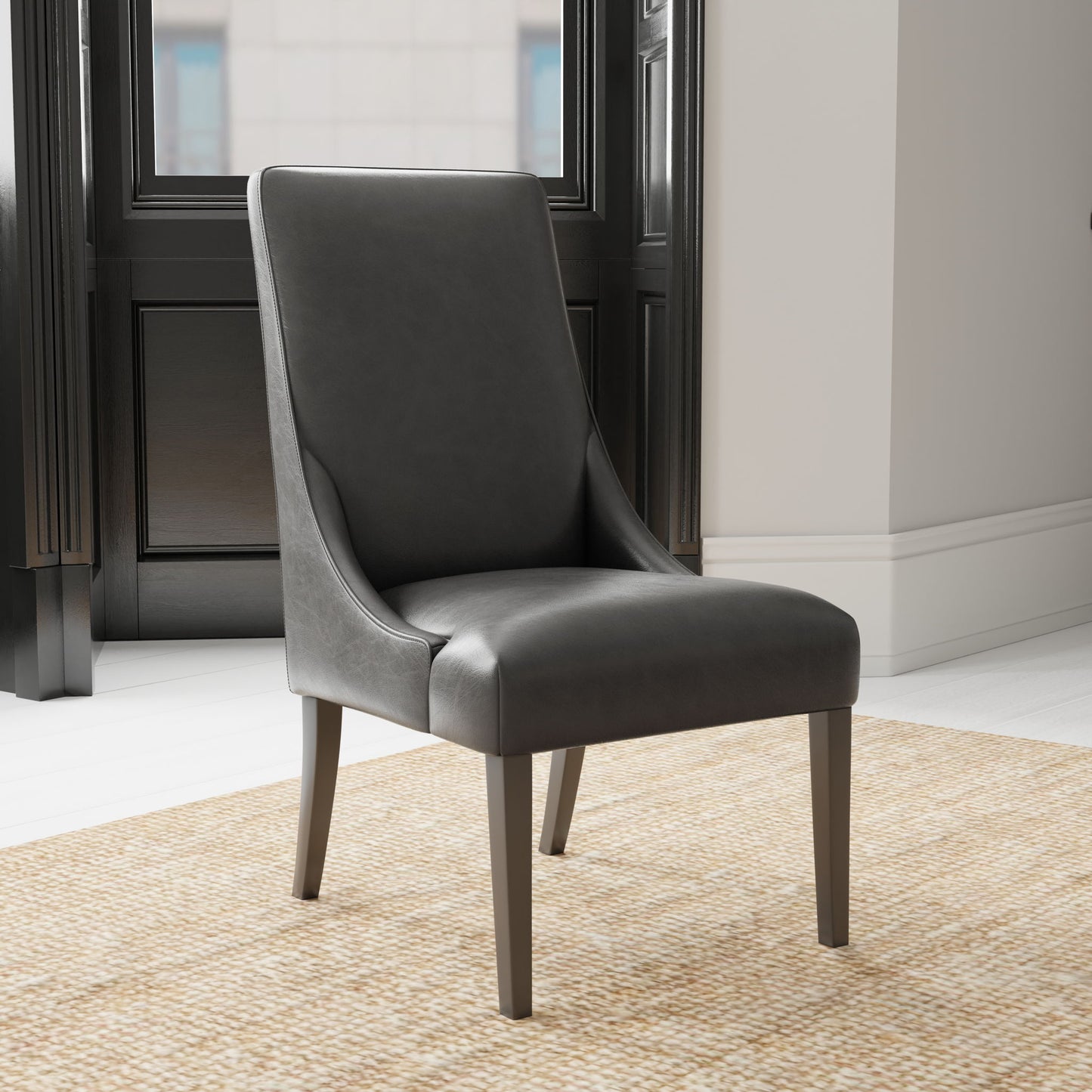 Crossings - Eden Rectangular Dining Table With 4 Upholstered Chairs - Toasted Tumbleweed & Black