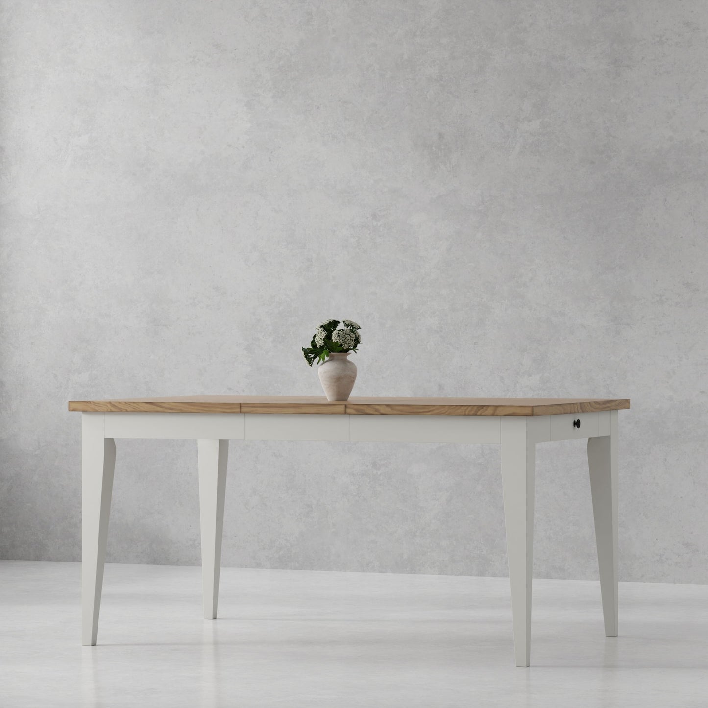 Americana Modern Dining - Rectangular Extendable Dining Table With 6 Upholstered Dining Chairs - Cotton