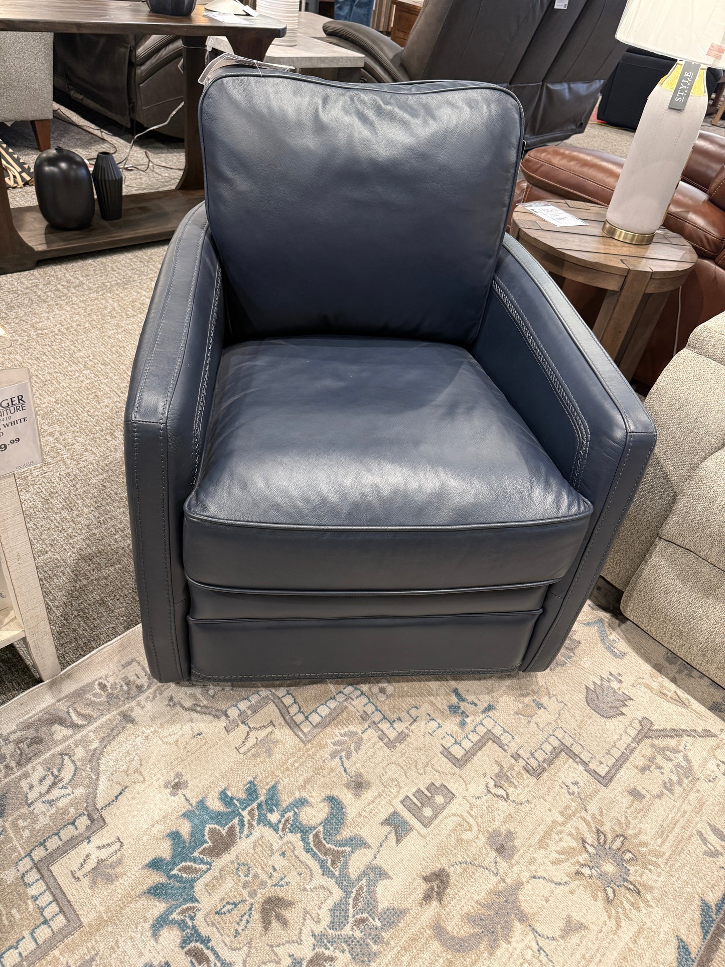Turner Leather Swivel Glider