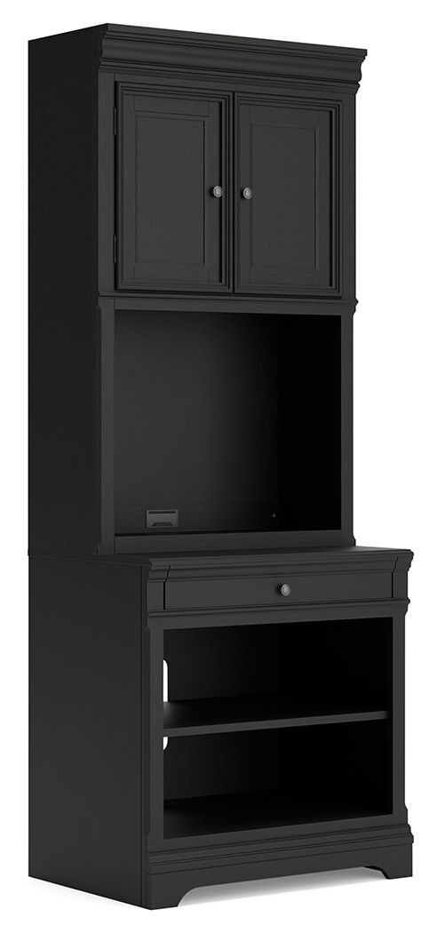 Beckincreek - Bookcase With Door Hutch - Black