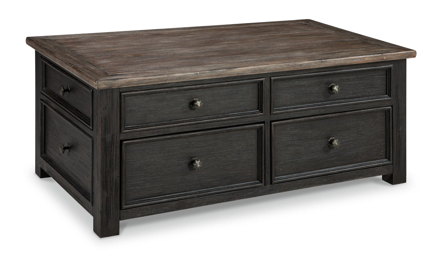 Tyler Creek - Grayish Brown / Black - Lift Top Cocktail Table