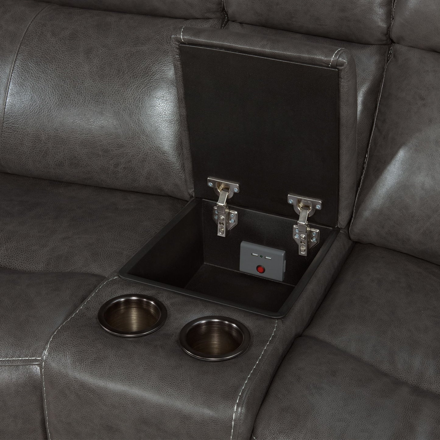 Wainwright - Dual-Power Sectional Set - Charcoal Gray