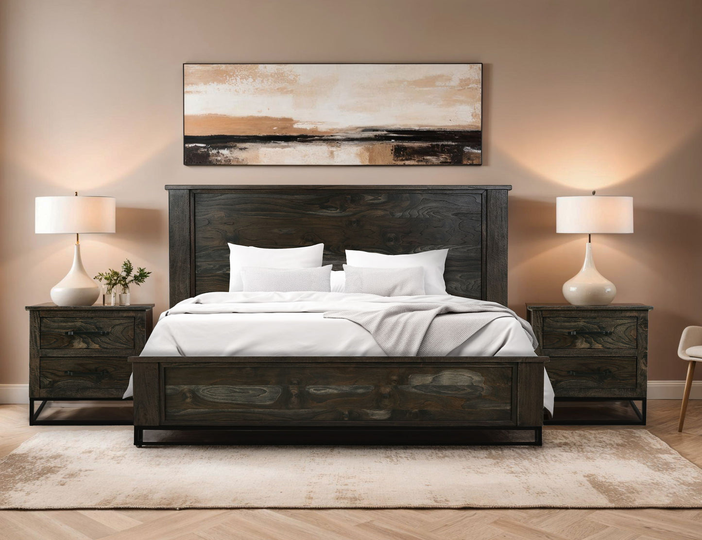 Dark Teak - Nightstand - Oil Black