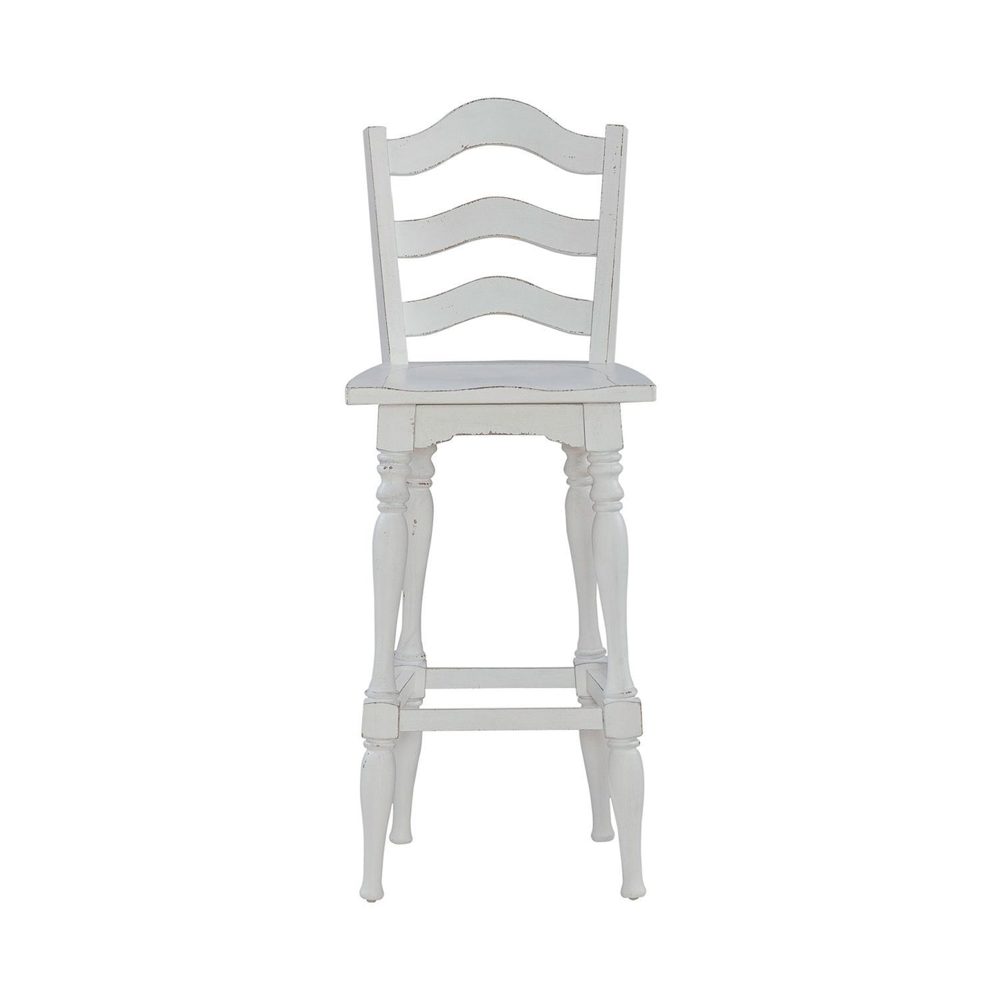 Magnolia Manor - Ladderback Swivel Bar Stool - White