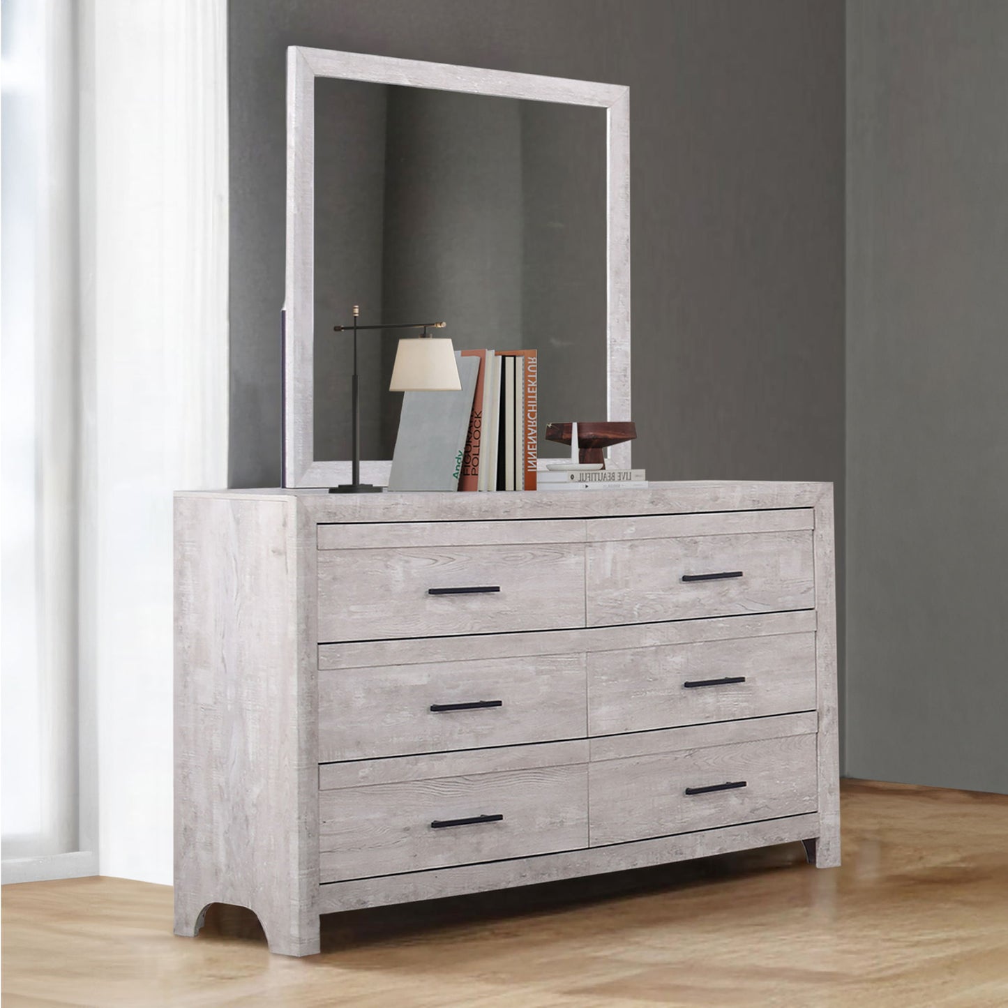 Biscayne - Dresser & Mirror - Gray