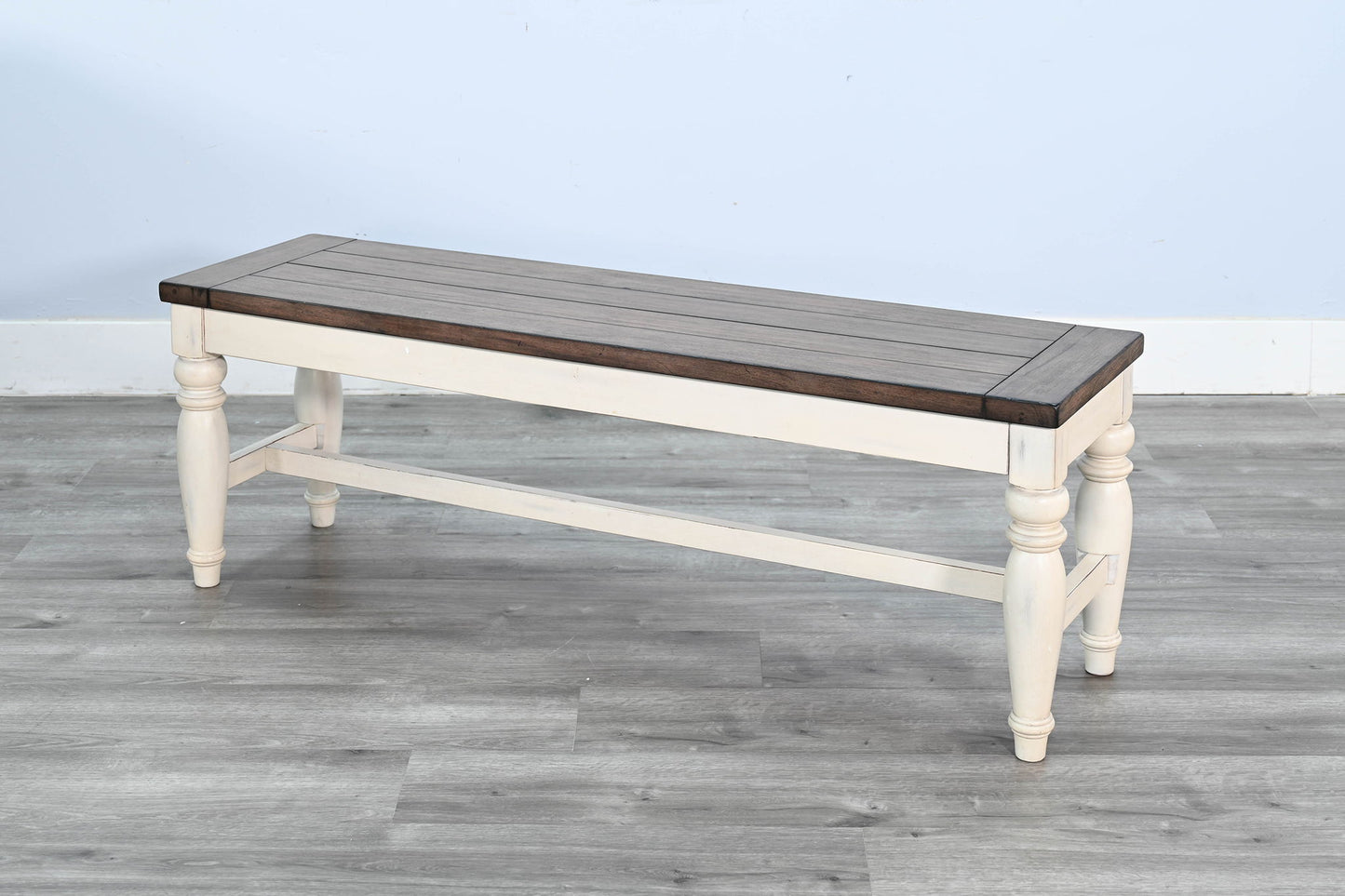 Pasadena - Bench With Mindi Veneer Seat - Buckskin / Marble White