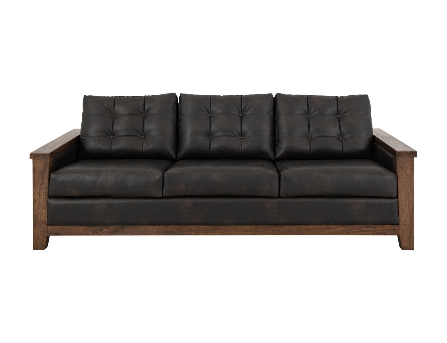 Walnut - Sofa - Licorice Black