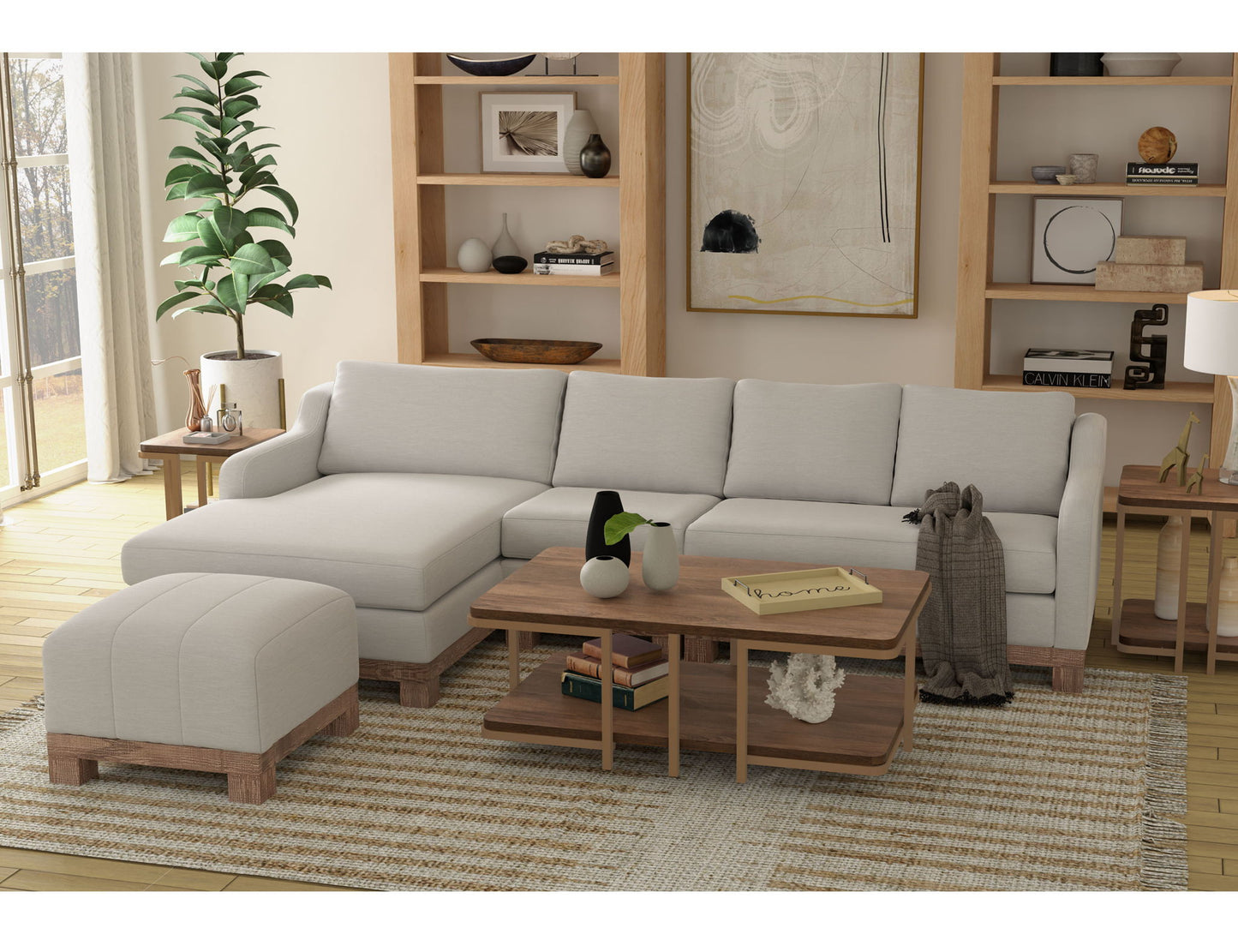 Samba - Right-Arm Loveseat - Ecru Beige