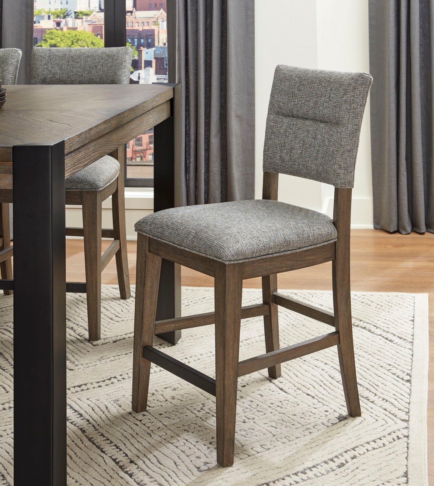 Cedar Fork - Dining Upholstered Fabric Counter Stool (Set of 2) - Smoked Arabica