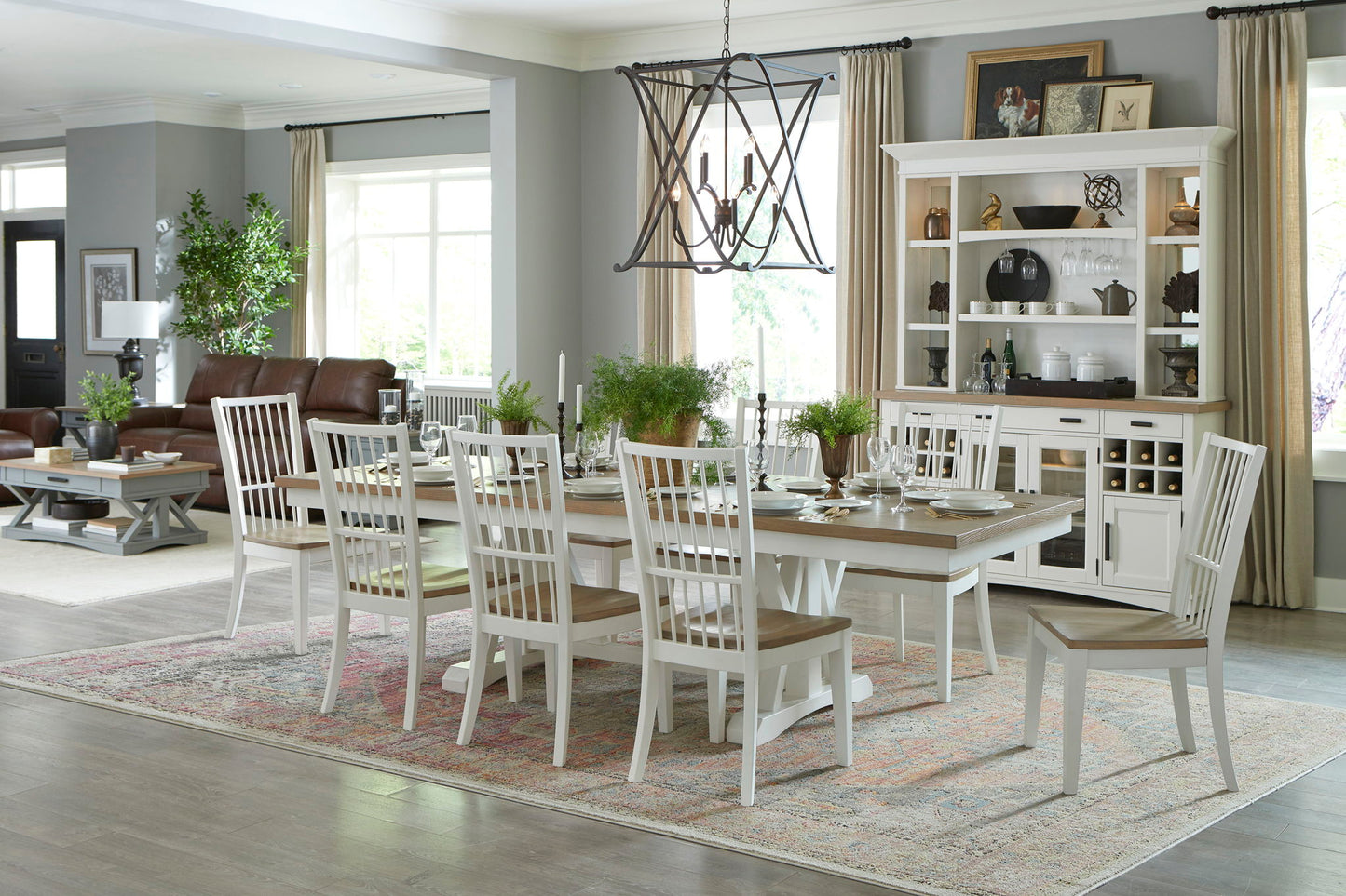Americana Modern Dining - Trestle Extendable Dining Table - Cotton