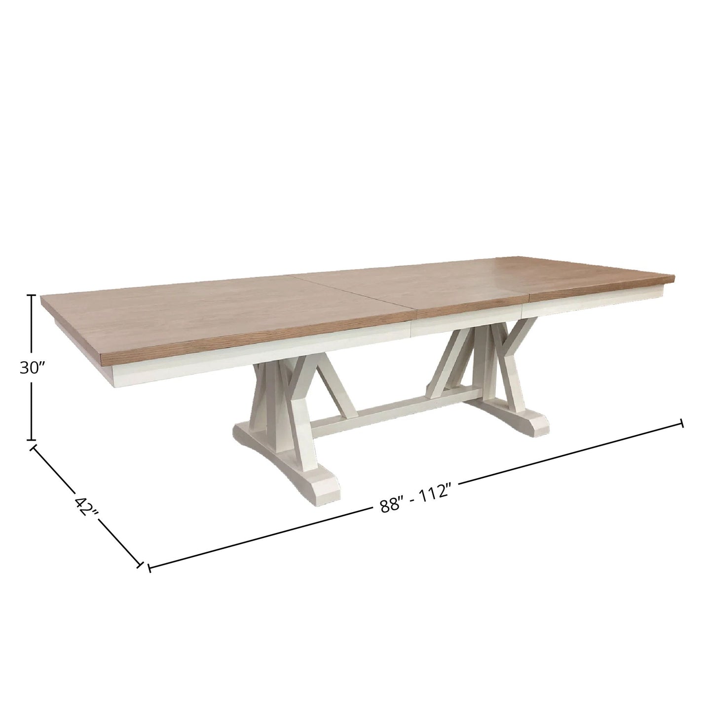 Americana Modern Dining - Extendable Trestle Table With 8 Upholstered Chairs - Cotton