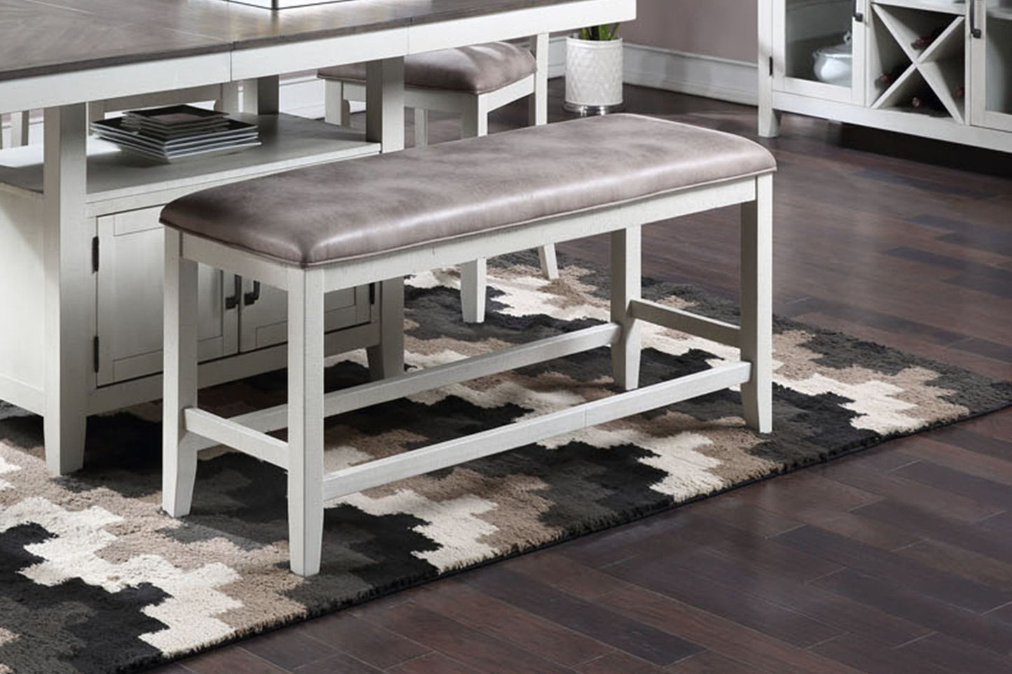 Richland - Counter Ht Bench - White