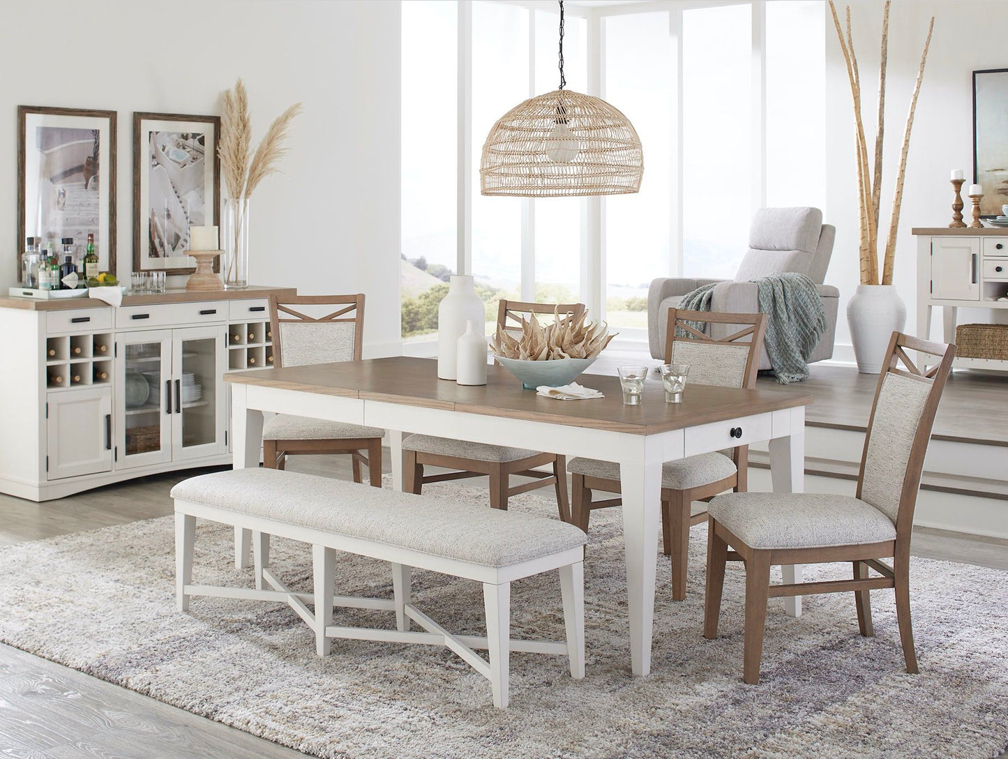 Americana Modern Dining - Rectangular Extendable Dining Table - Cotton