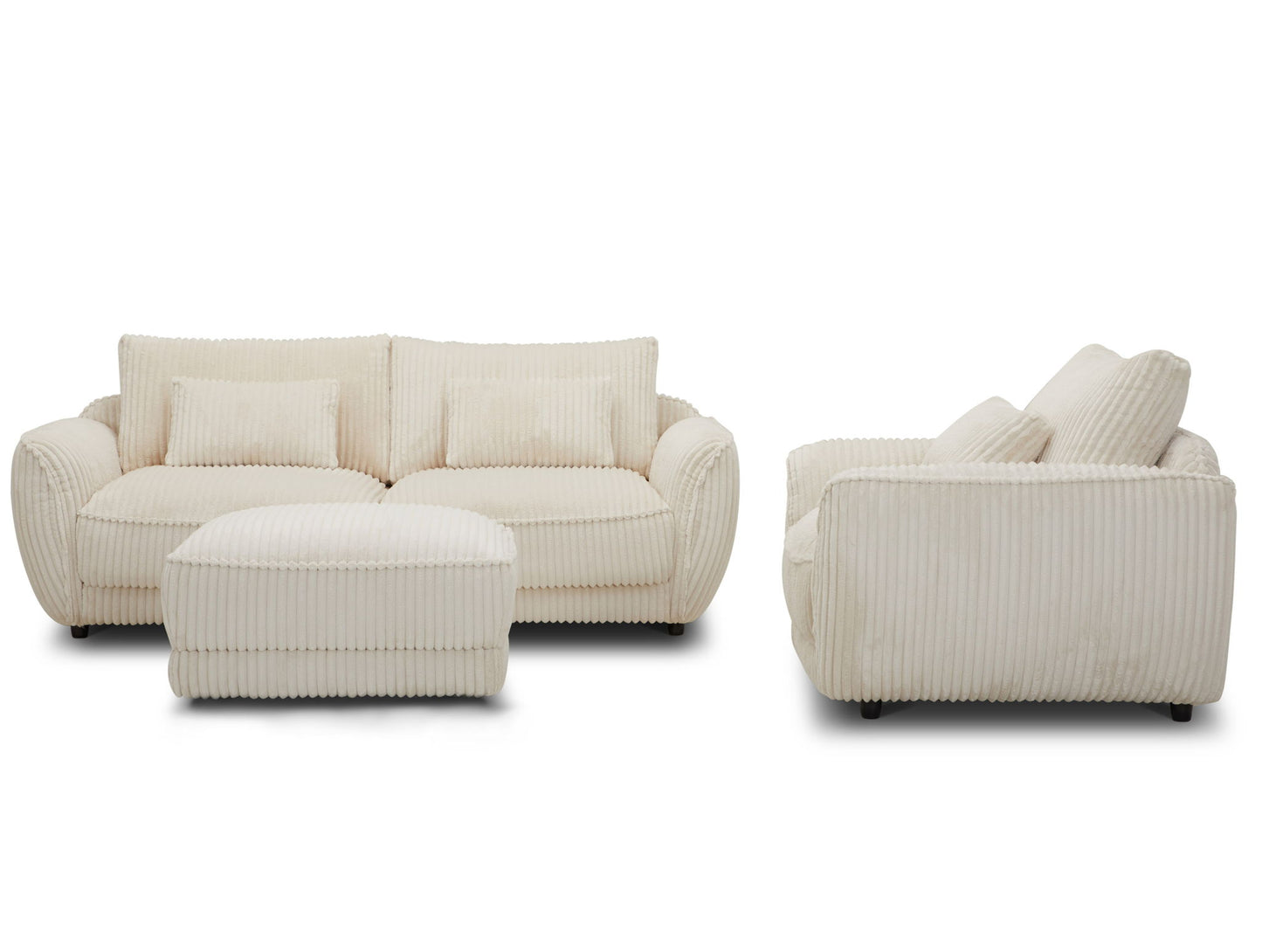 Utopia - 2 Seat Sofa With Lumbar Pillow - Mega Ivory