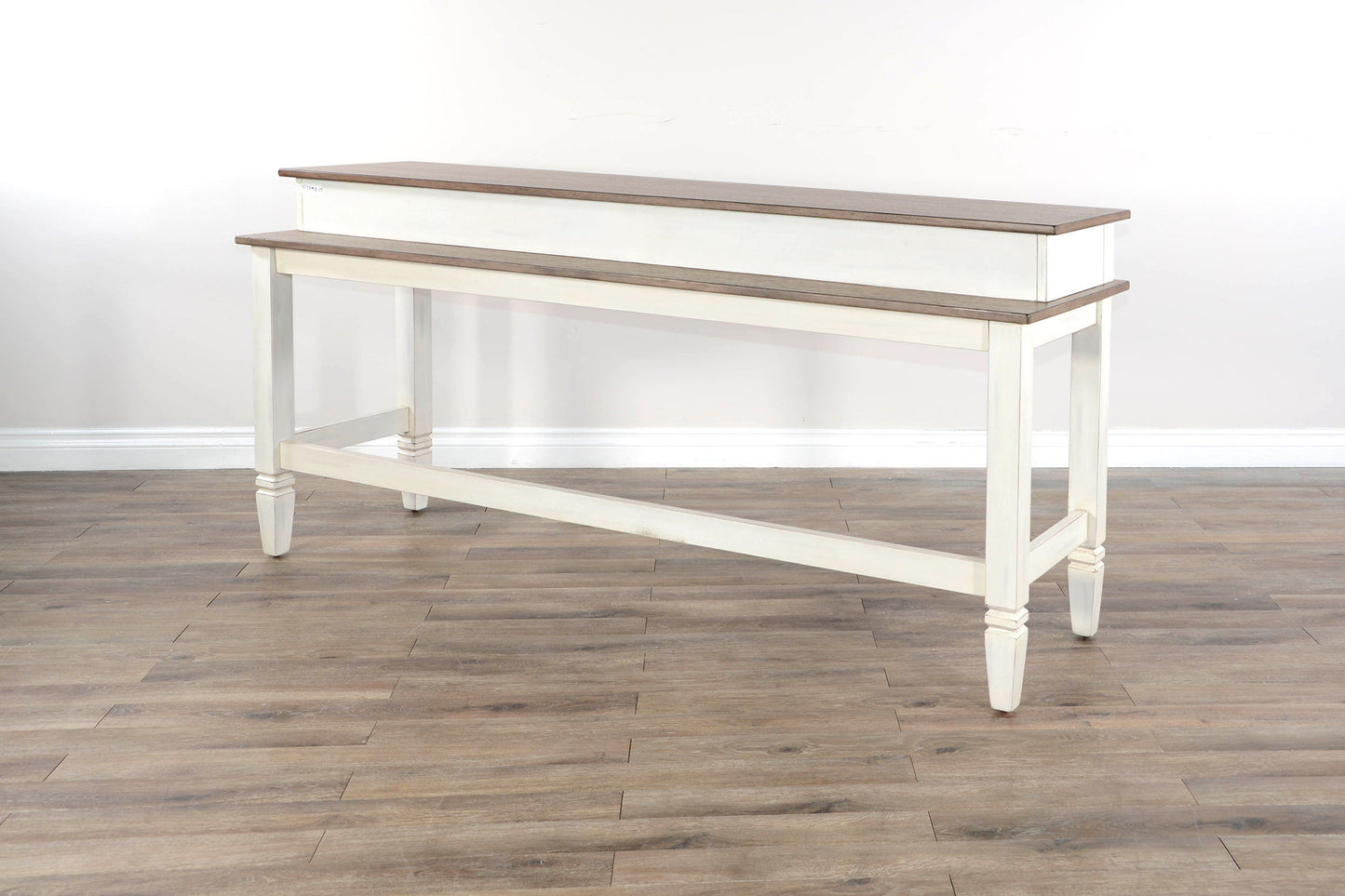 Console Table With Usb Power Plug - White / Light Brown