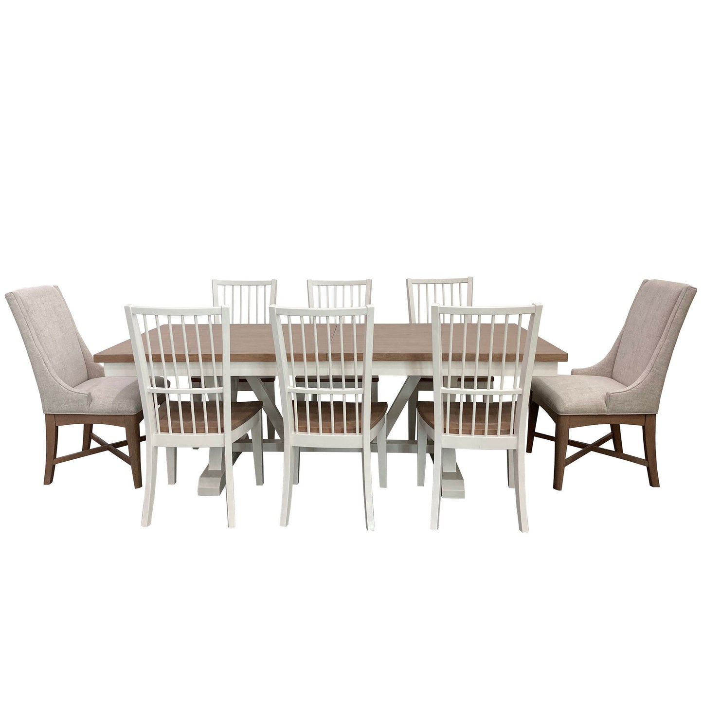 Americana Modern Dining - Trestle Extendable Dining Table - Cotton