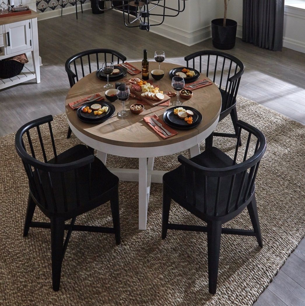 Americana Modern Dining - Round Extendable Dining Table - Cotton
