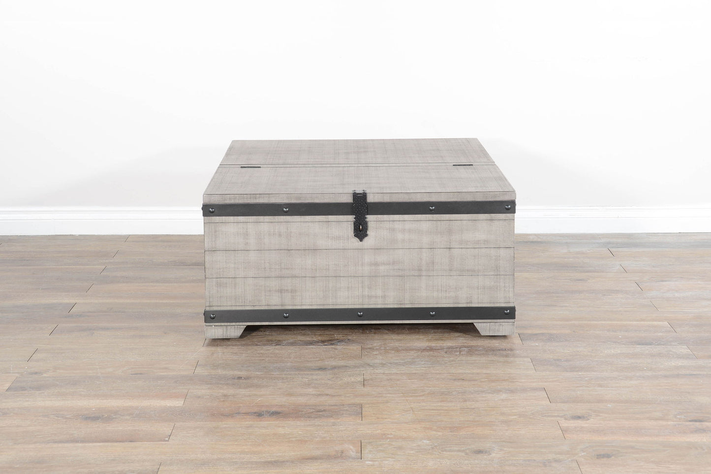 Alpine - Mahogany Wood Coffee Table With Lift Top And Casters - Gray