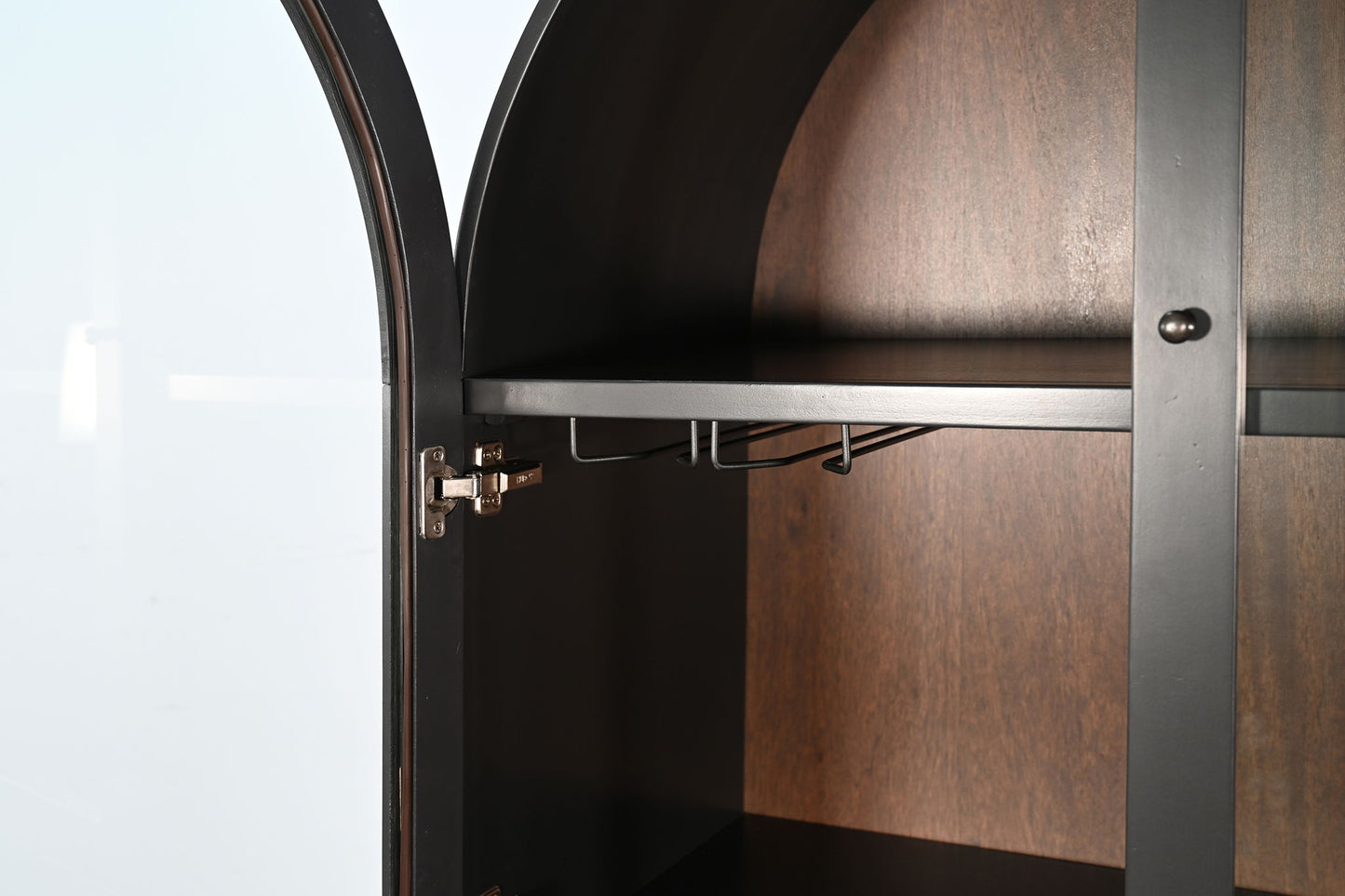 Arched Wine Bar Cabinet - Black Magic