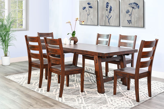 Extension 7 Piece Dining Set With Turnbuckle - Vintage Mocha