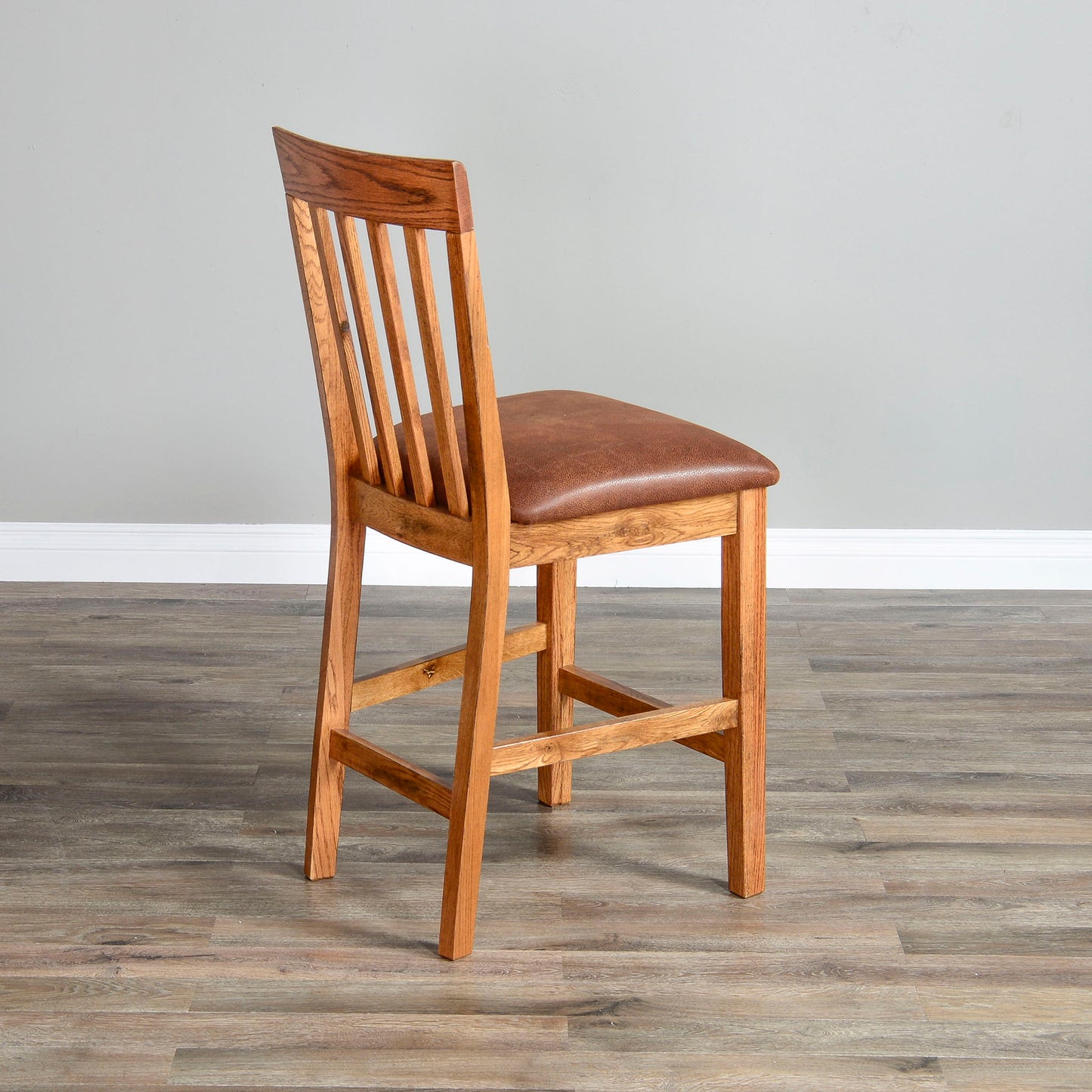Sedona - Slatback Barstool With Wood Seat - Rustic Oak