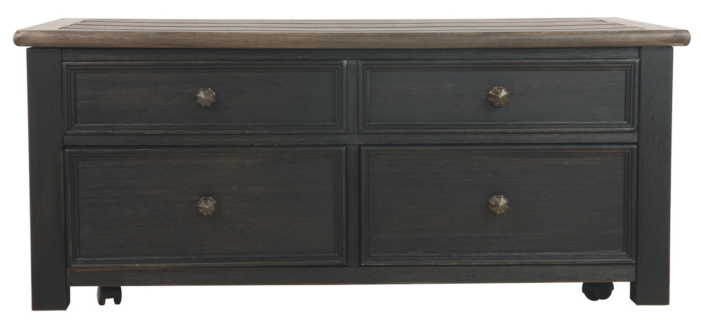 Tyler Creek - Grayish Brown / Black - Lift Top Cocktail Table