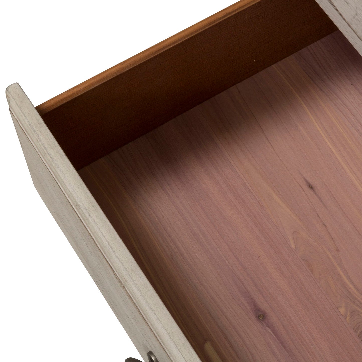 Farmhouse Reimagined - Dresser & Mirror - Antique White / Chestnut Tops