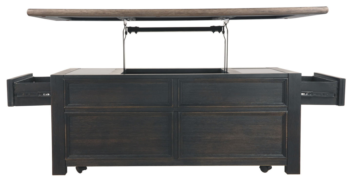 Tyler Creek - Grayish Brown / Black - Lift Top Cocktail Table