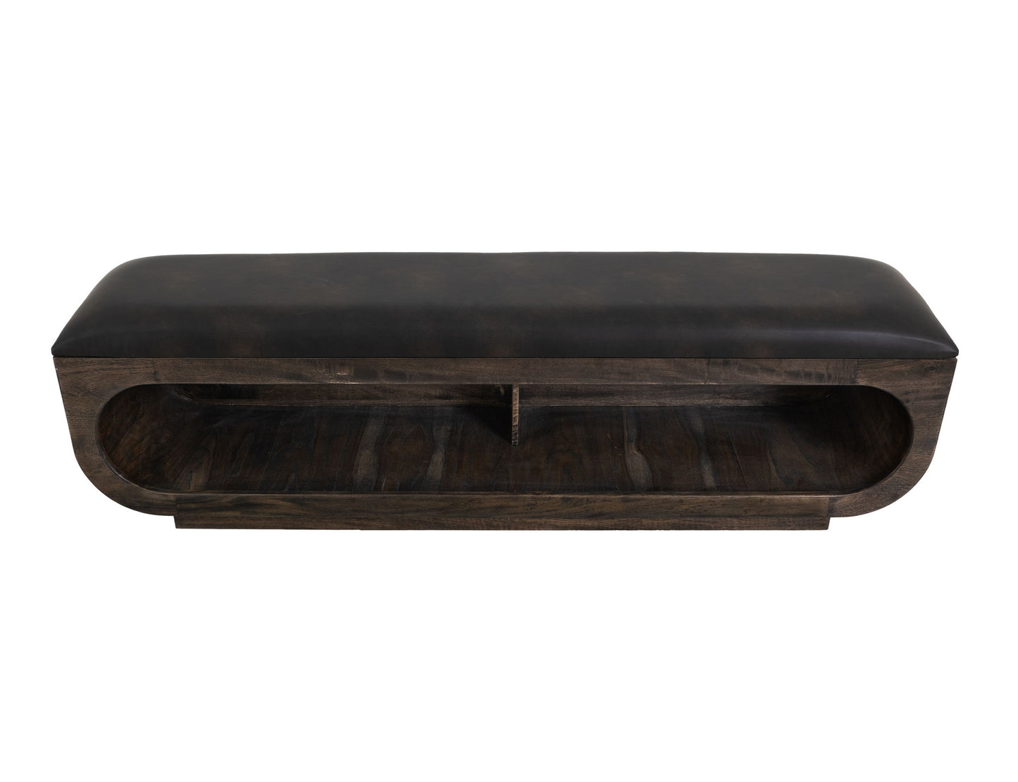 Balam - Wooden Bench With Cushioned Seat - Oil Black