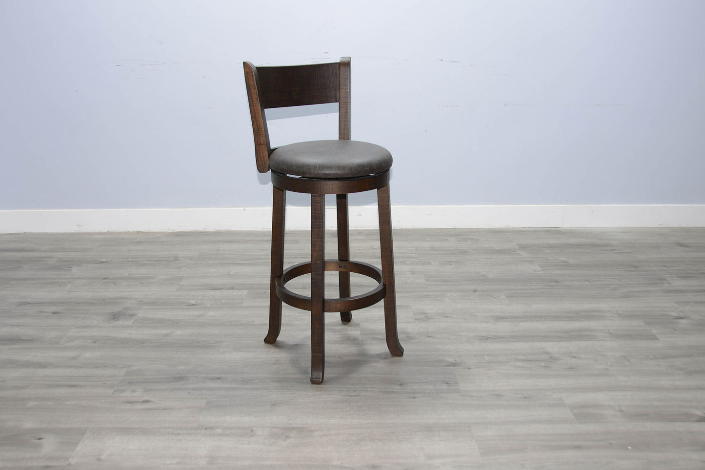 Homestead - 30"H Swivel Barstool, Cushion Seat & Back (Set of 2) - Dark Brown