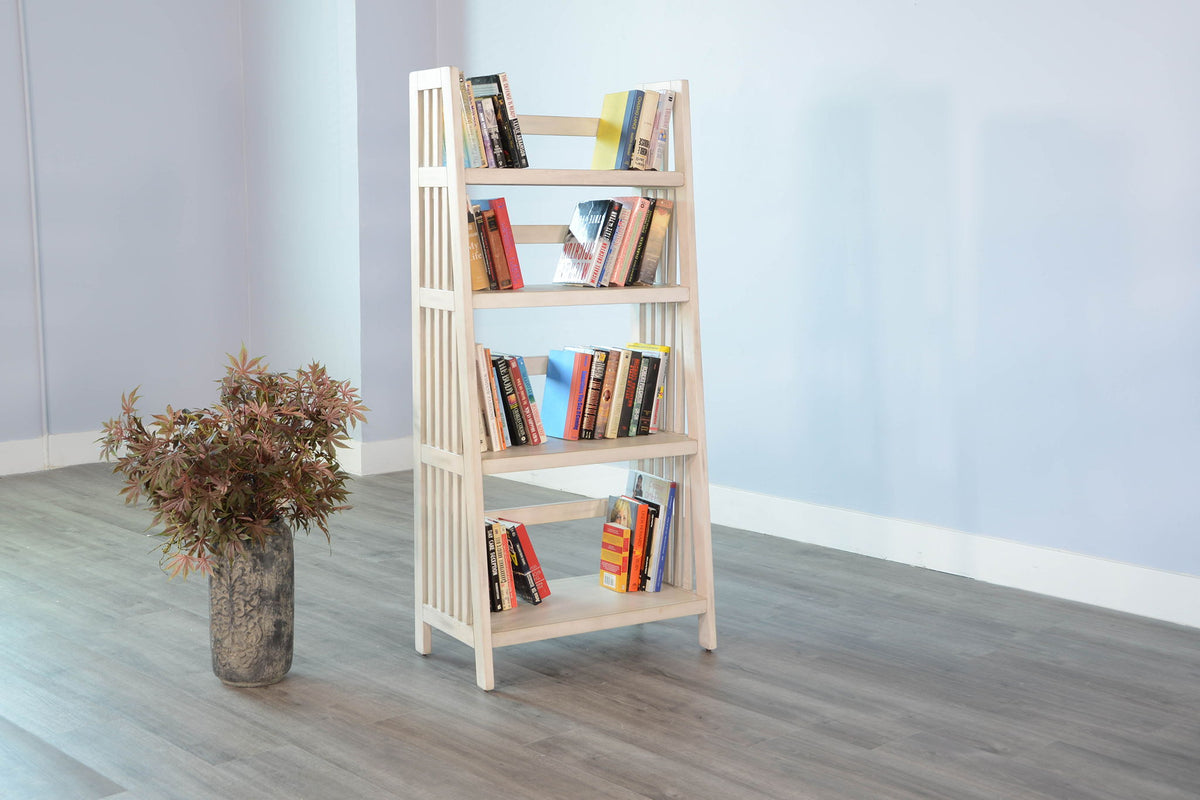 60" Folding Bookcase - White